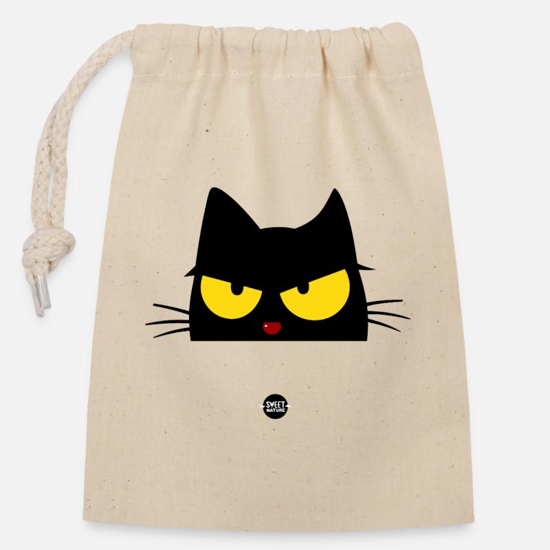 Rage de minuit - Sac cadeau en coton avec cordon (14 x 20 cm) - nature