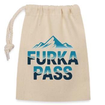 Furka Pass Modern Alpine Cycling Art - Closable cotton gift bag (14x20cm) - nature - Front