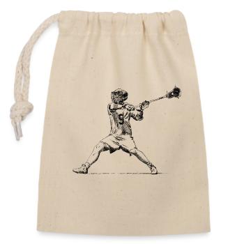 Lacrosse - Closable cotton gift bag (14x20cm) - nature - Front