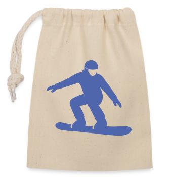 Snowboarder Silhouette Winterurlaub Wintersport - Verschließbarer Geschenkbeutel aus Baumwolle (14x20cm) - Natur - Vorne