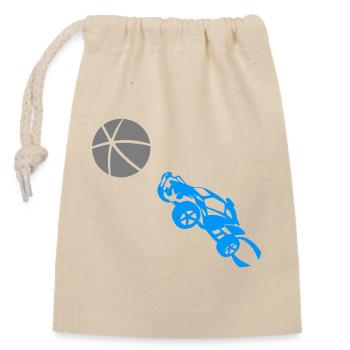 Sport Motorrad Design mit Basketball - Verschließbarer Geschenkbeutel aus Baumwolle (14x20cm) - Natur - Vorne