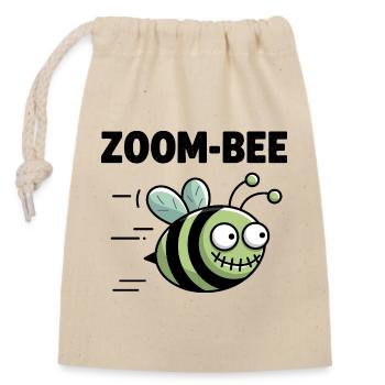 Zoom-Bee Funny Bee Graphic For Tech Fans - Closable cotton gift bag (14x20cm) - nature - Front