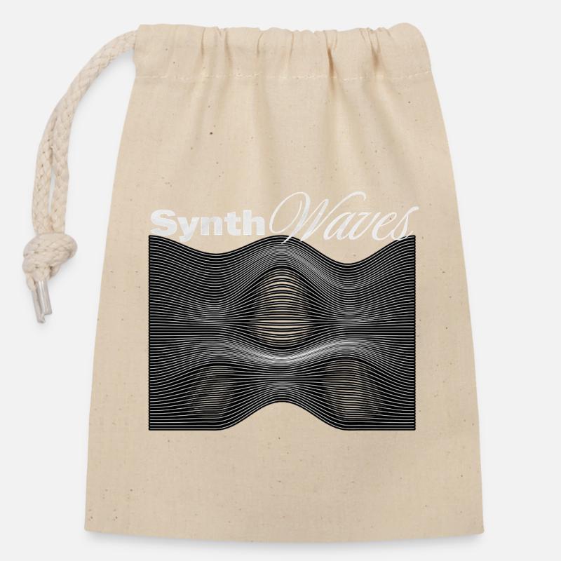 Synth waves Synthesizer  - Verschließbarer Geschenkbeutel aus Baumwolle (14x20cm) - Natur