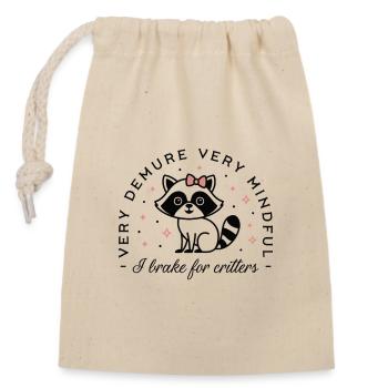 Drôle de conducteur je freine pour les bestioles raton laveur animaux - Sac cadeau en coton avec cordon (14 x 20 cm) - nature - Devant