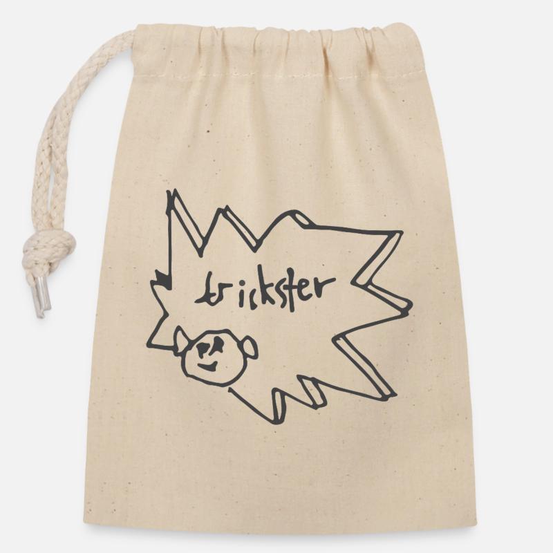 Trickster Burst Illustration - Sac cadeau en coton avec cordon (14 x 20 cm) - nature
