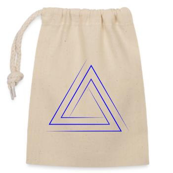 Imbrication triangulaire géométrique - Sac cadeau en coton avec cordon (14 x 20 cm) - nature - Devant