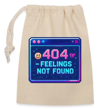 Y2K Retro – 404 Feelings Not Found - Verschließbarer Geschenkbeutel aus Baumwolle (14x20cm) - Natur - Vorne