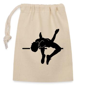 High jump - Closable cotton gift bag (14x20cm) - nature - Front