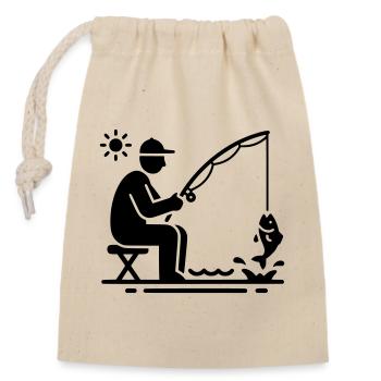 Fishing & Fishing | Petri Heil Hobby Logo - Closable cotton gift bag (14x20cm) - nature - Front