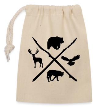 Animal - Sac cadeau en coton avec cordon (14 x 20 cm) - nature - Devant