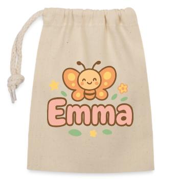 Emma - Verschließbarer Geschenkbeutel aus Baumwolle (14x20cm) - Natur - Vorne
