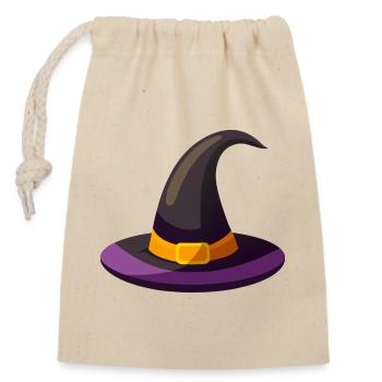 Chapeau de sorcière - Sac cadeau en coton avec cordon (14 x 20 cm) - nature - Devant