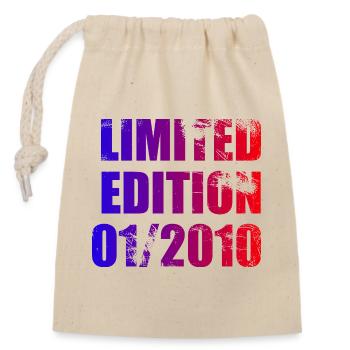 16th Birthday Limited Edition 01/2010 - Closable cotton gift bag (14x20cm) - nature - Front