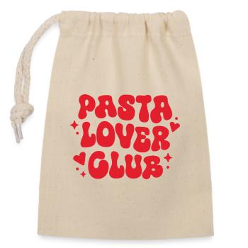 Club des amateurs de pâtes, cuisine italienne, rétro esthétique rouge - Sac cadeau en coton avec cordon (14 x 20 cm) - nature - Devant