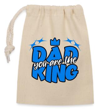 DAD You're the King - Closable cotton gift bag (14x20cm) - nature - Front