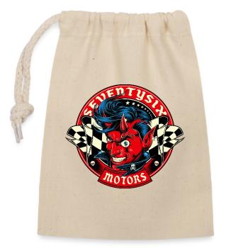 Diable chanceux - Sac cadeau en coton avec cordon (14 x 20 cm) - nature - Devant