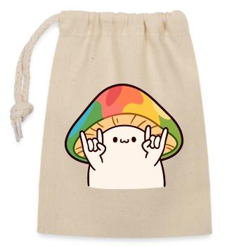 Un champignon hétéroclite marque la pierre - Sac cadeau en coton avec cordon (14 x 20 cm) - nature - Devant