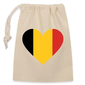 Cœur tricolore jaune et rouge - Sac cadeau en coton avec cordon (14 x 20 cm) - nature - Devant