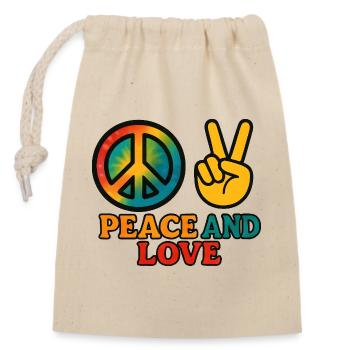 Peace and Love Tie Dye Symbol - Closable cotton gift bag (14x20cm) - nature - Front