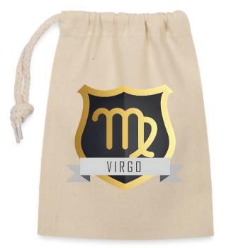 Zodiac Sign Virgo Coat of Arms Virgo Design - Closable cotton gift bag (14x20cm) - nature - Front
