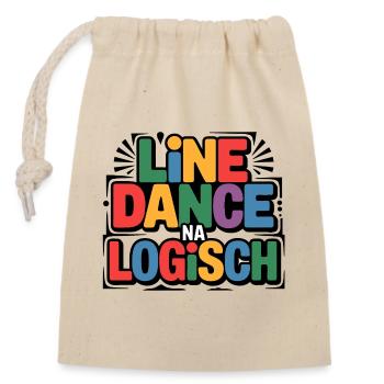 LineDance Na Logisch Bunte Typo - Verschließbarer Geschenkbeutel aus Baumwolle (14x20cm) - Natur - Vorne