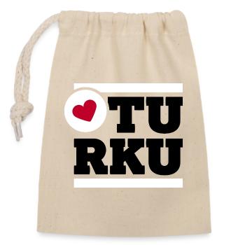 LoveTurku - Closable cotton gift bag (14x20cm) - nature - Front