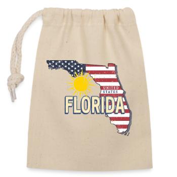 Florida Vereinigte Staaten Vintage USA Souvenir - Verschließbarer Geschenkbeutel aus Baumwolle (14x20cm) - Natur - Vorne