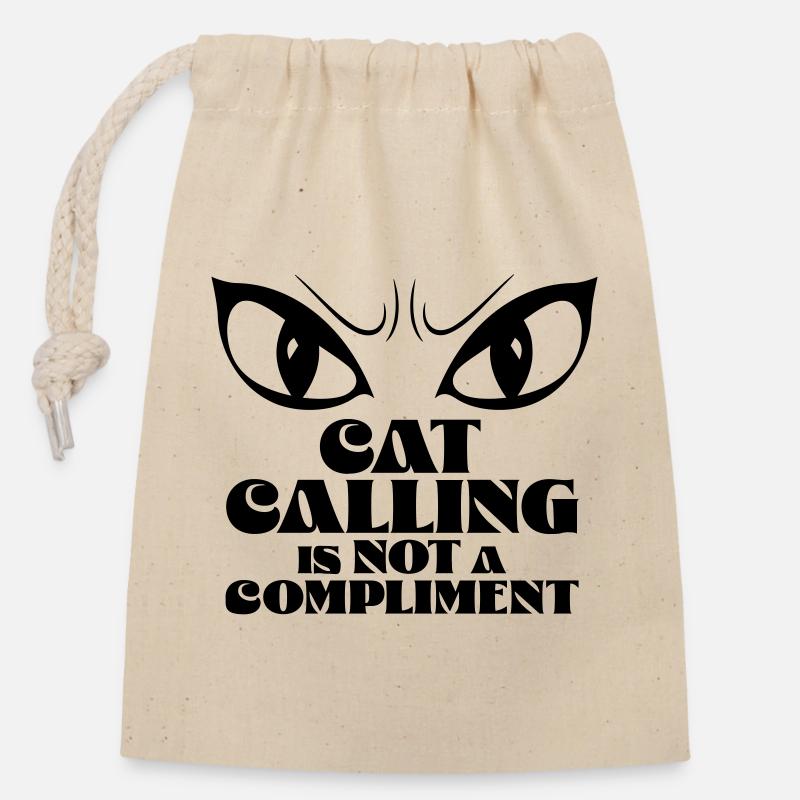 Catcalling is not a compliment - Closable cotton gift bag (14x20cm) - nature