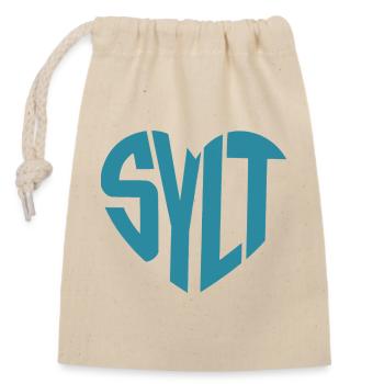 Sylt Coastal Logo Typo - Closable cotton gift bag (14x20cm) - nature - Front