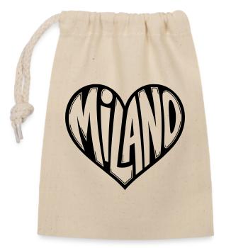 Milan Milano Heart - Closable cotton gift bag (14x20cm) - nature - Front
