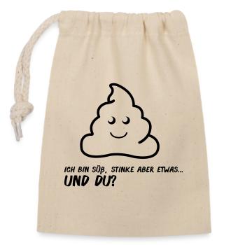 aa_spruch - Verschließbarer Geschenkbeutel aus Baumwolle (14x20cm) - Natur - Vorne