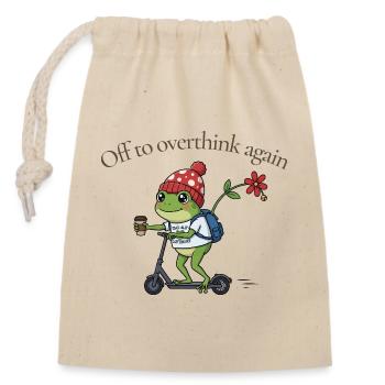 Toad-ally caffeinated Frosch - Verschließbarer Geschenkbeutel aus Baumwolle (14x20cm) - Natur - Vorne