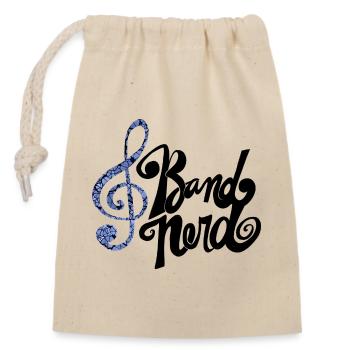 Mosaic Indigo Treble Clef - Closable cotton gift bag (14x20cm) - nature - Front