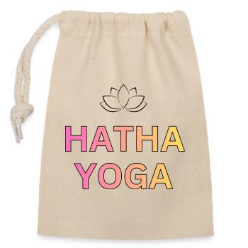 Police en dégradé Hatha Yoga - Sac cadeau en coton avec cordon (14 x 20 cm) - nature - Devant