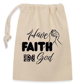 Have Faith in God - Praying Hands Christian Design - Closable cotton gift bag (14x20cm) - nature - Front