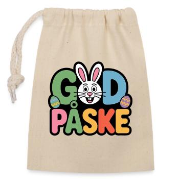 Lapin de Pâques mignon - Sac cadeau en coton avec cordon (14 x 20 cm) - nature - Devant