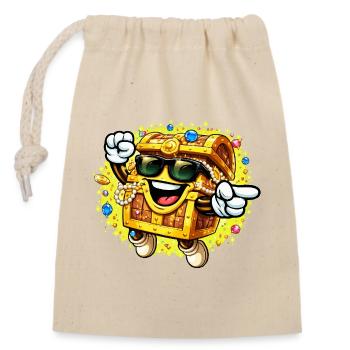 Golden Coffin Swag - Closable cotton gift bag (14x20cm) - nature - Front