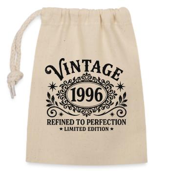Anniversaire du millésime 1996 affiné à la perfection - Sac cadeau en coton avec cordon (14 x 20 cm) - nature - Devant