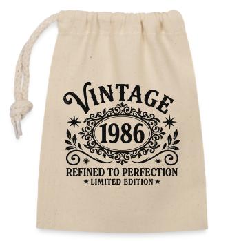 Anniversaire vintage 1986 affiné à la perfection - Sac cadeau en coton avec cordon (14 x 20 cm) - nature - Devant