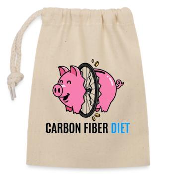 Cochon diète en fibre de carbone - Sac cadeau en coton avec cordon (14 x 20 cm) - nature - Devant