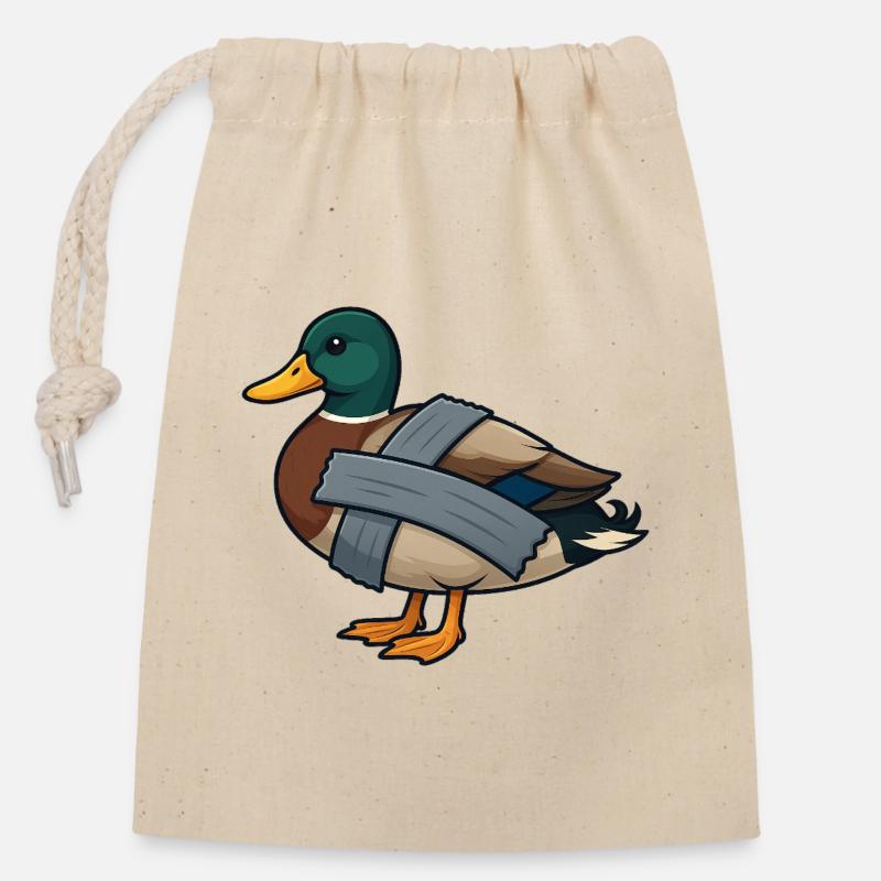 Duck Tape - Closable cotton gift bag (14x20cm) - nature