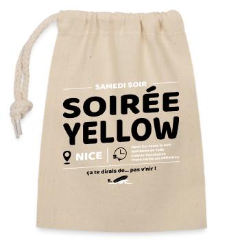 Soirée Yellow ! Soirées culte de Brice - Sac cadeau en coton avec cordon (14 x 20 cm) - nature - Devant