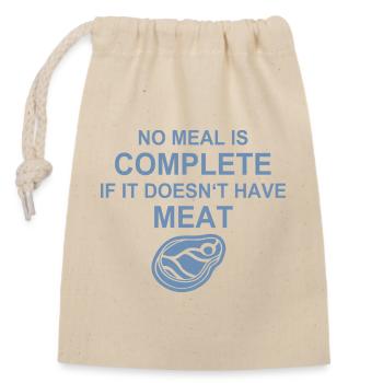 Amateur de viande, Grill, BBQ, Burger, Steak, Chef - Sac cadeau en coton avec cordon (14 x 20 cm) - nature - Devant