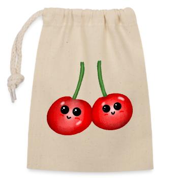 Fruits Cerises Cerises Fruits Fruits - Sac cadeau en coton avec cordon (14 x 20 cm) - nature - Devant