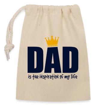 Papa est mon inspiration Chemise King - Sac cadeau en coton avec cordon (14 x 20 cm) - nature - Devant