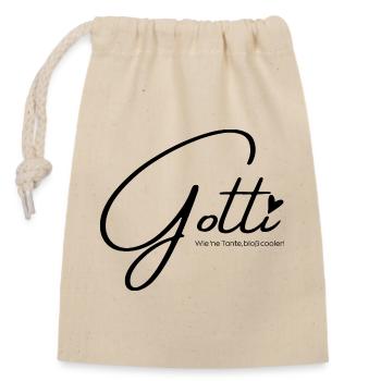 For the coolest godmother, godmother gift, godmother - Closable cotton gift bag (14x20cm) - nature - Front
