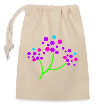 Neon Blossom Branch - Verschließbarer Geschenkbeutel aus Baumwolle (14x20cm) - Natur - Vorne