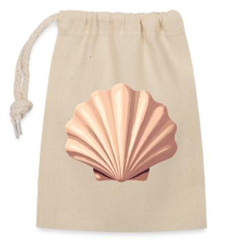 Shell - Closable cotton gift bag (14x20cm) - nature - Front