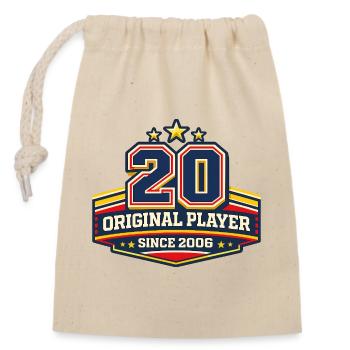 20th Birthday 2006 - Closable cotton gift bag (14x20cm) - nature - Front
