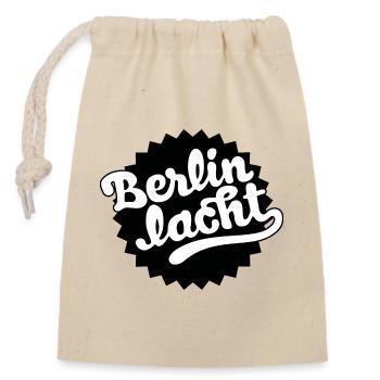 Berlin lacht - Internationale Straßentheater Festi - Verschließbarer Geschenkbeutel aus Baumwolle (14x20cm) - Natur - Vorne